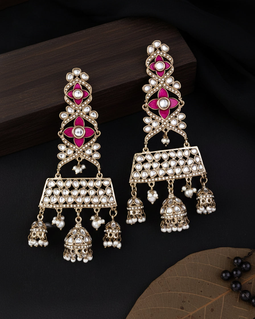 Pink Harmani Premium Designer Statement Earring