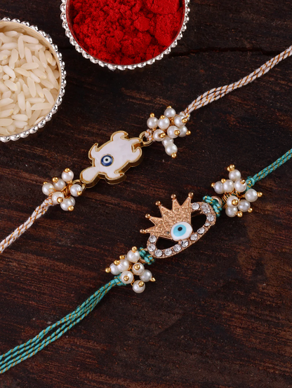 Pack of 2 Divyaan Evil Eye Rakhi for Brother | Tilak Set Included