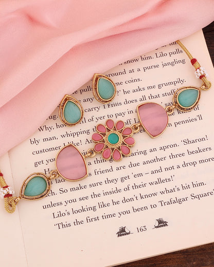 Vaneet Pastel Ethnic Necklace with Earring