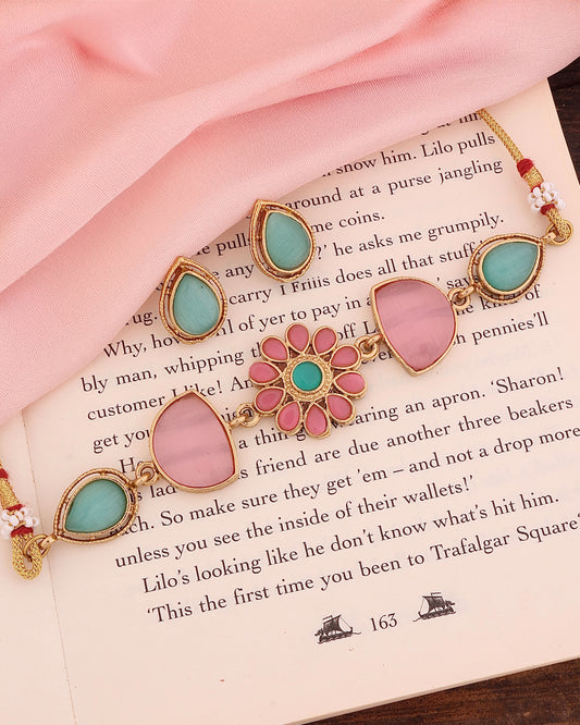Vaneet Pastel Ethnic Necklace with Earring