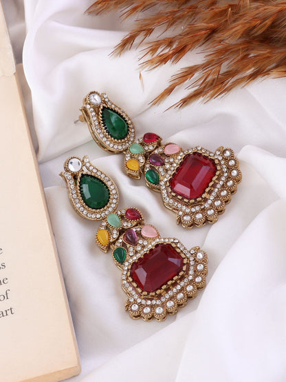 Multi Patricia Premium Designer Zircone Polki Dupe Earring