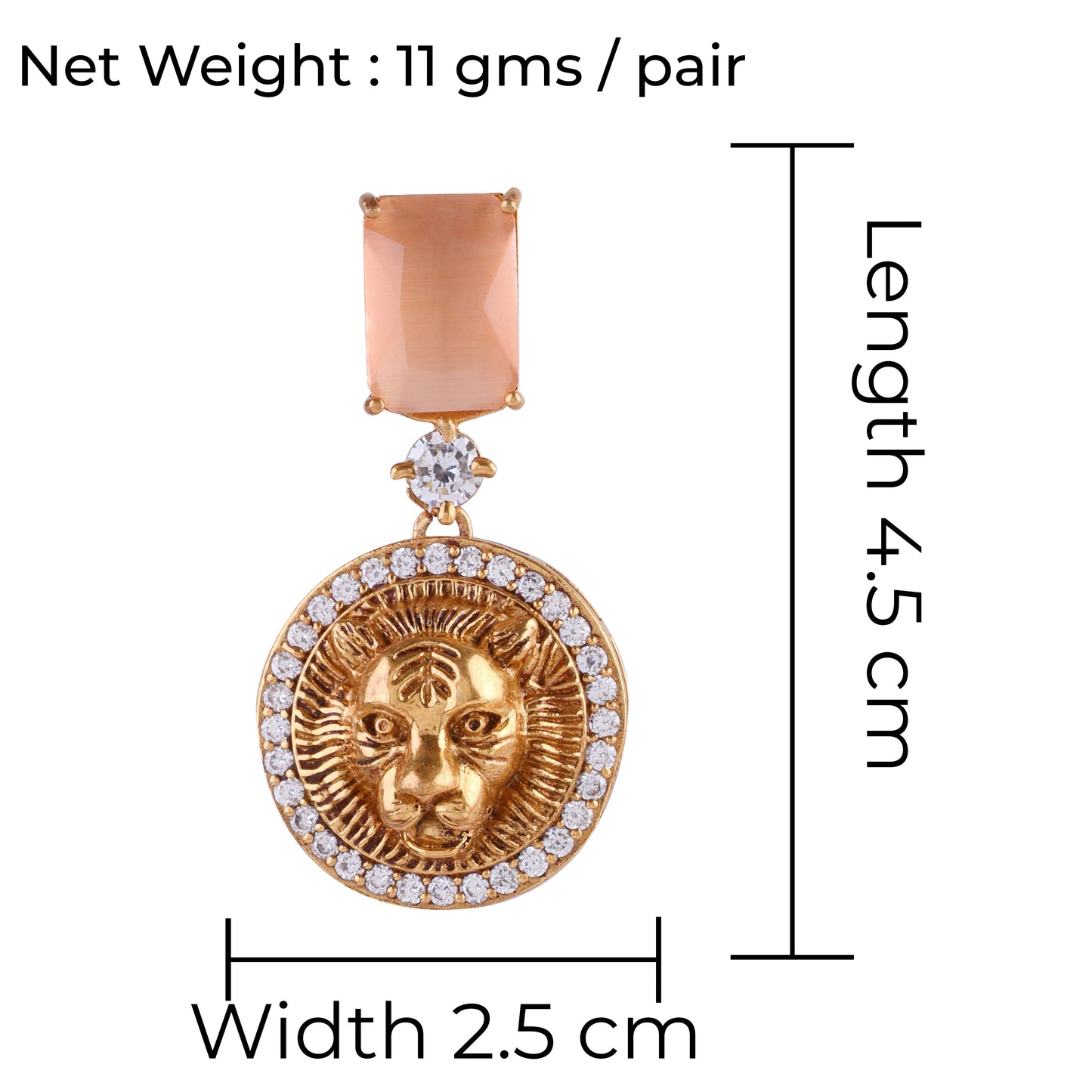 Peach Shriya Designer Earring