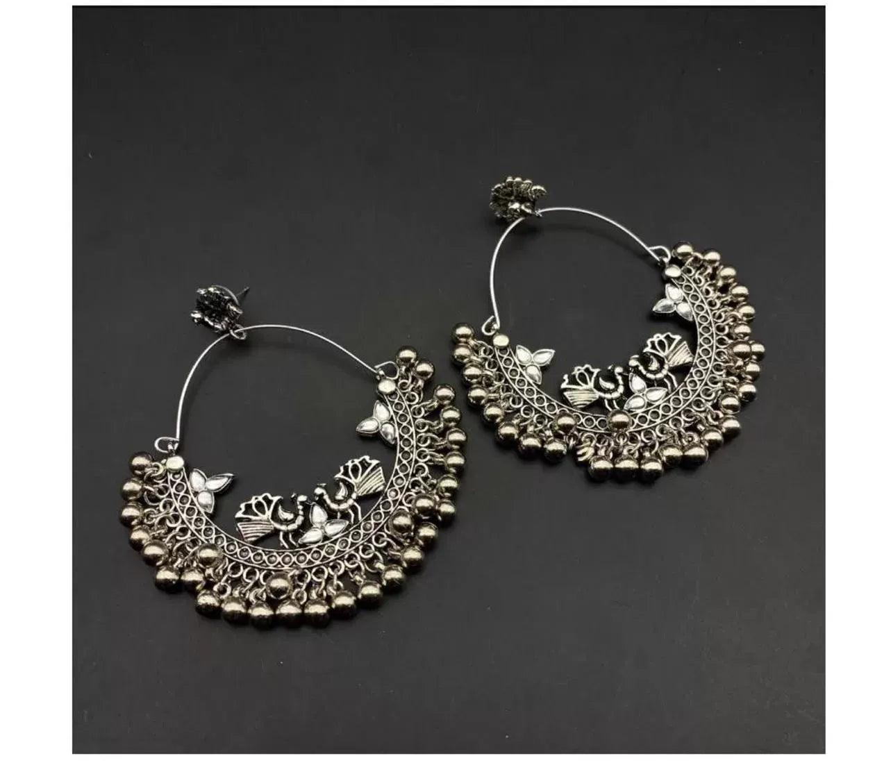 Silver Peacock Earring