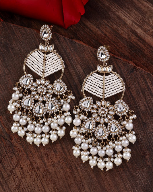 Pearl Ranveer Designer Chandbali Earring