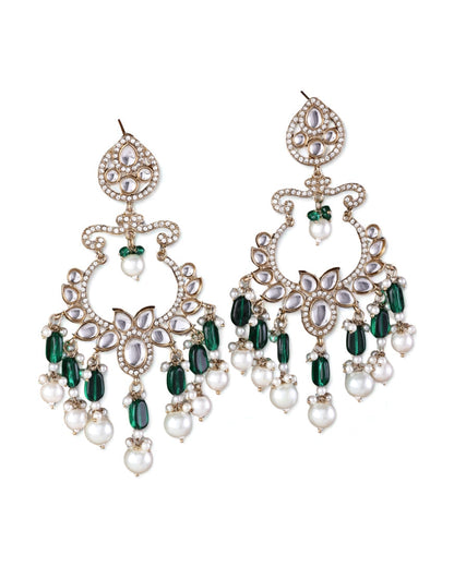 Green Rajveer Designer Chandbali Earring
