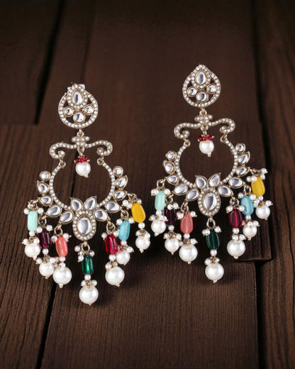 Multi Rajveer Designer Chandbali Earring