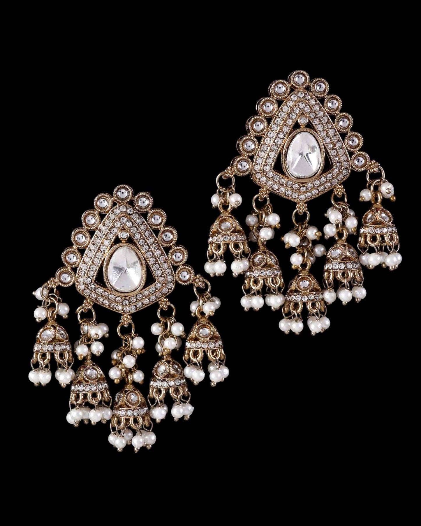 Silver Vasu Premium Designer Zircone Chandbali Earring