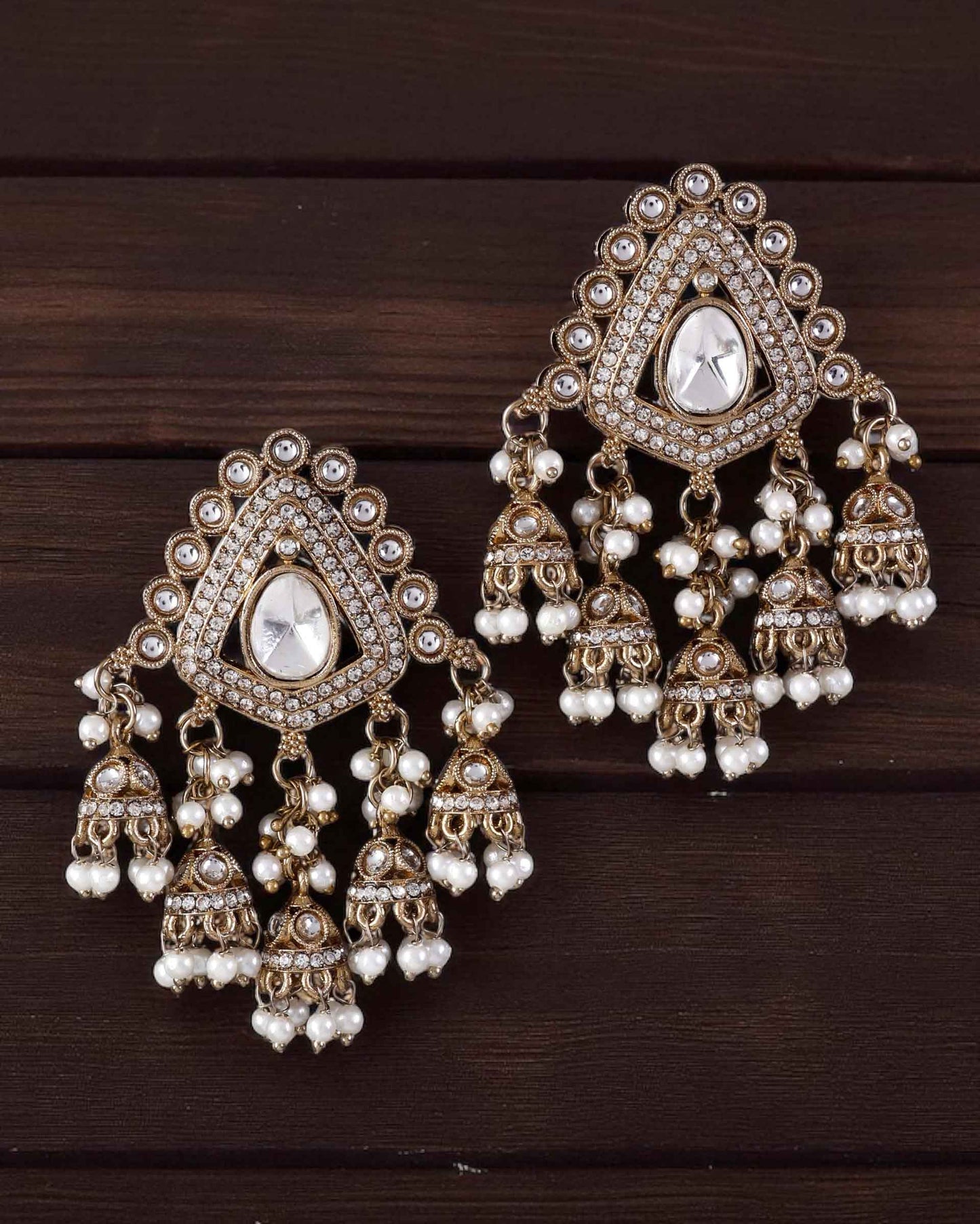 Silver Vasu Premium Designer Zircone Chandbali Earring