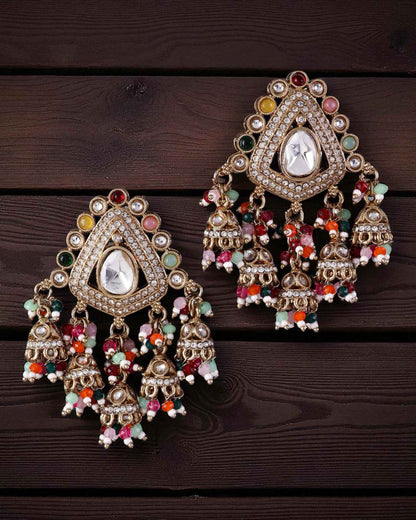 Multi Vasu Premium Designer Zircone Chandbali Earring