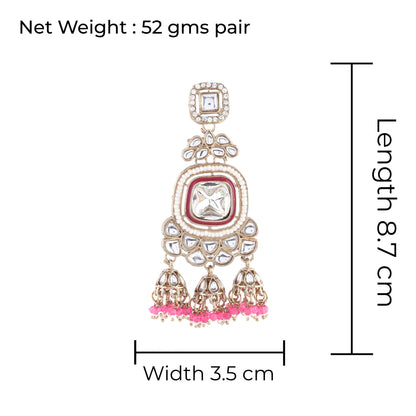 Pink Anay Designer Earring with Jhumki Detailing