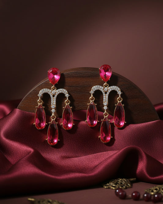 Pink Ishika Designer Zircone Earring