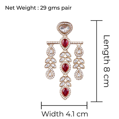 Dark Pink Japneet Premium Designer Zircone Earring