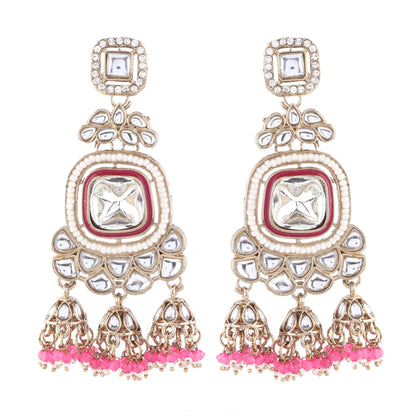 Pink Anay Designer Earring with Jhumki Detailing