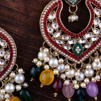 Multi Prachi Designer Jadau Pakistani Chandbali