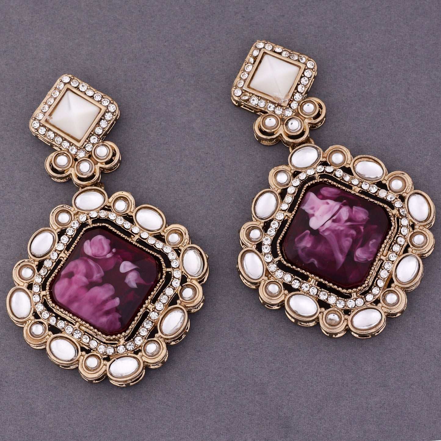 Wine Raashi Zircon Earring