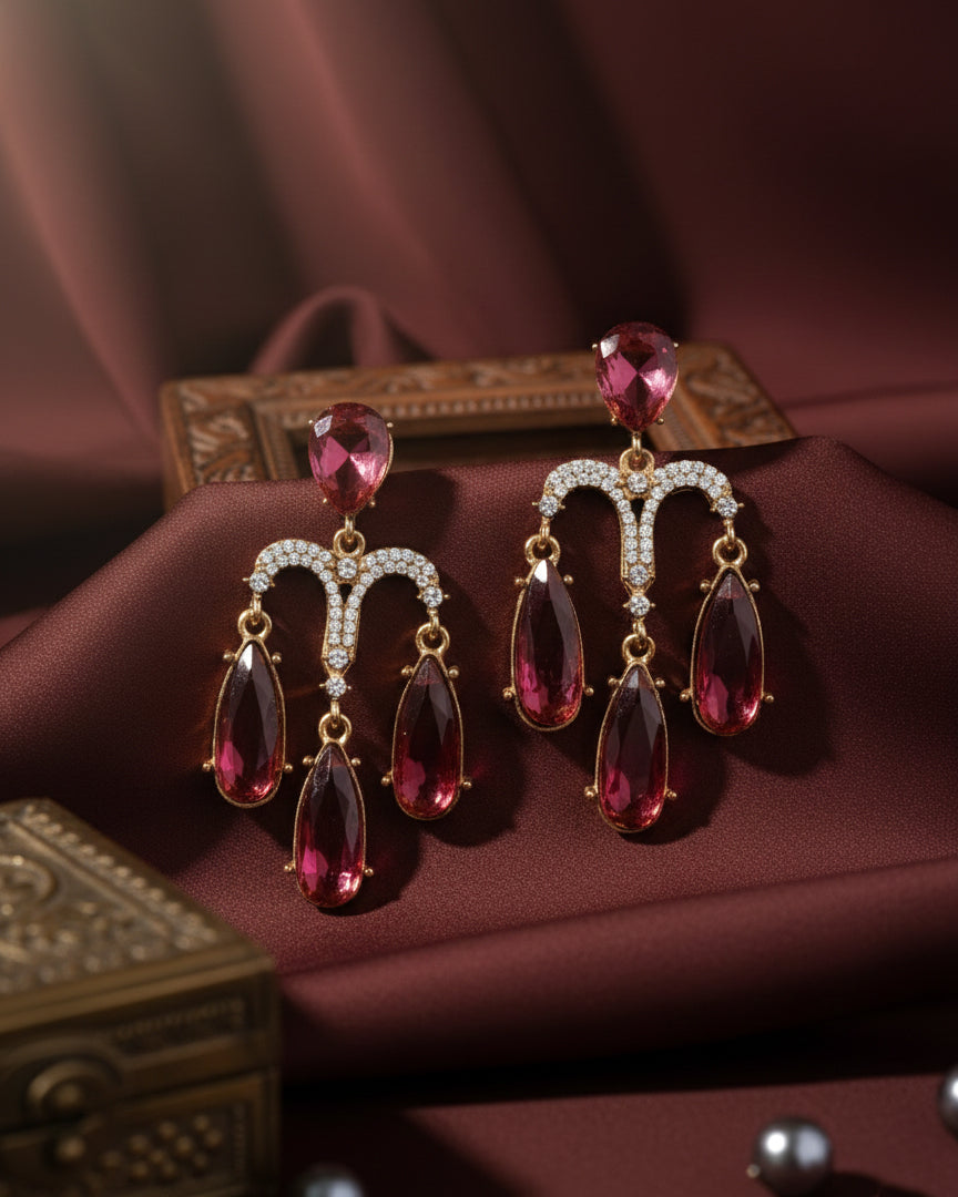 Purple Ishika Designer Zircone Earring