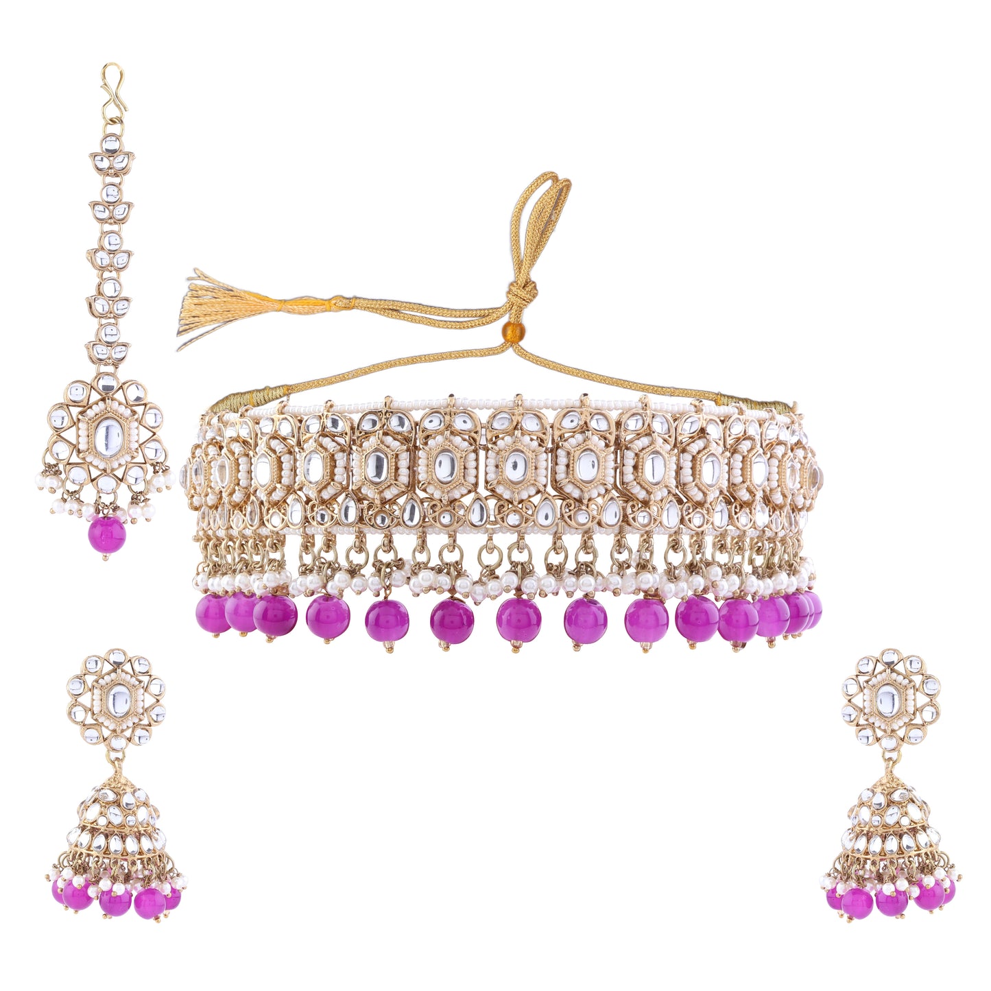 Purple Padmini Choker Set