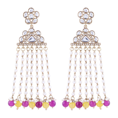 Purple Yellow Shrusti Designer Earring