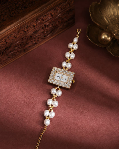 Virasat Pearl Kashmiri Quartz Bracelet Wrist Watch