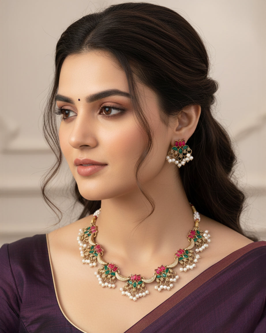 Rajeshvari Kundan Choker Set with Earring