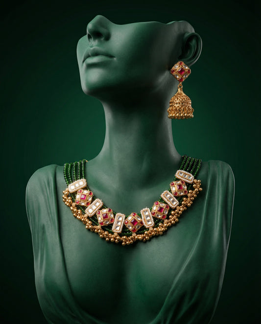 Navimaya Rajwada Necklace Set with Earring