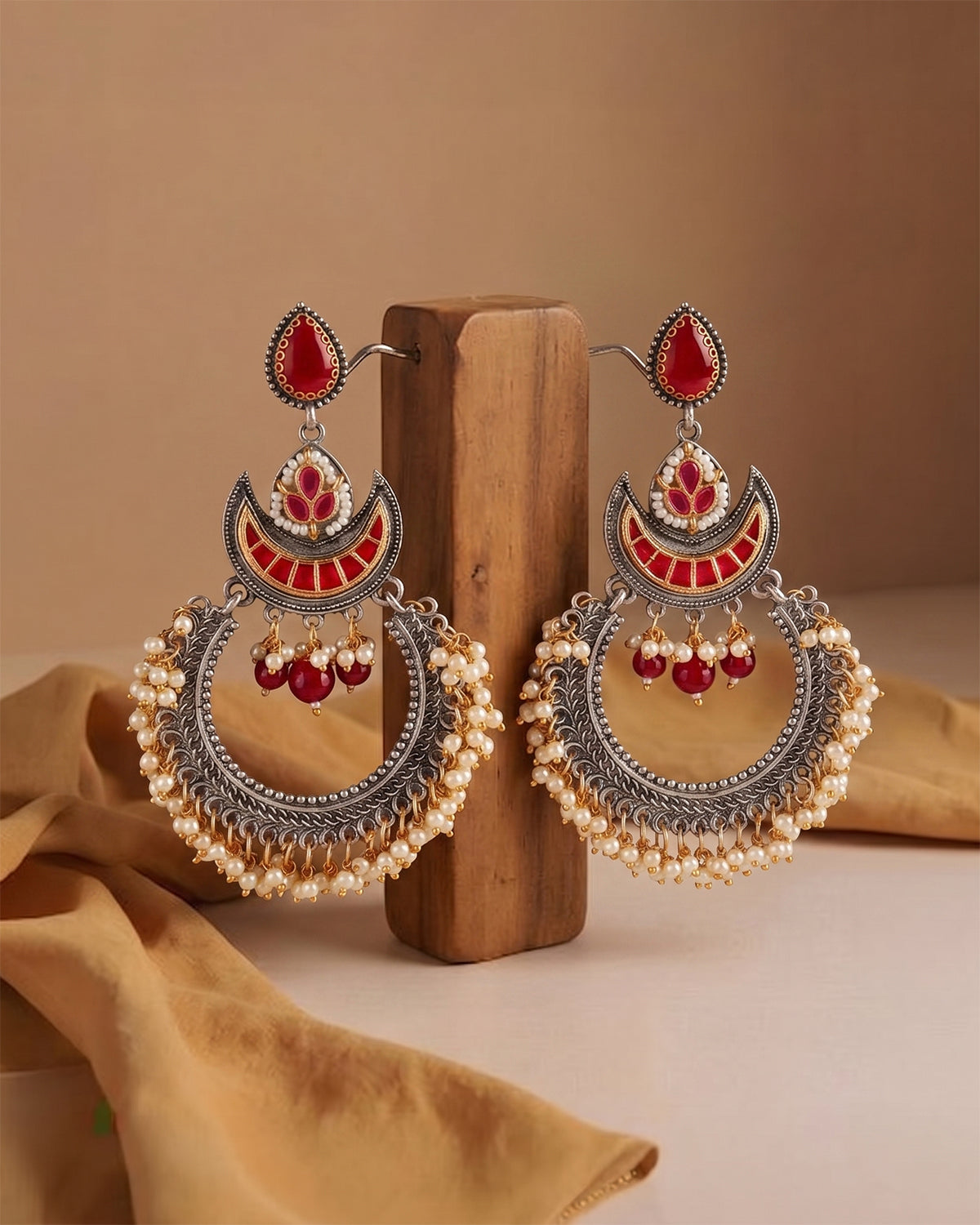 Ruby Ikroor Kundan Chandbali Earring