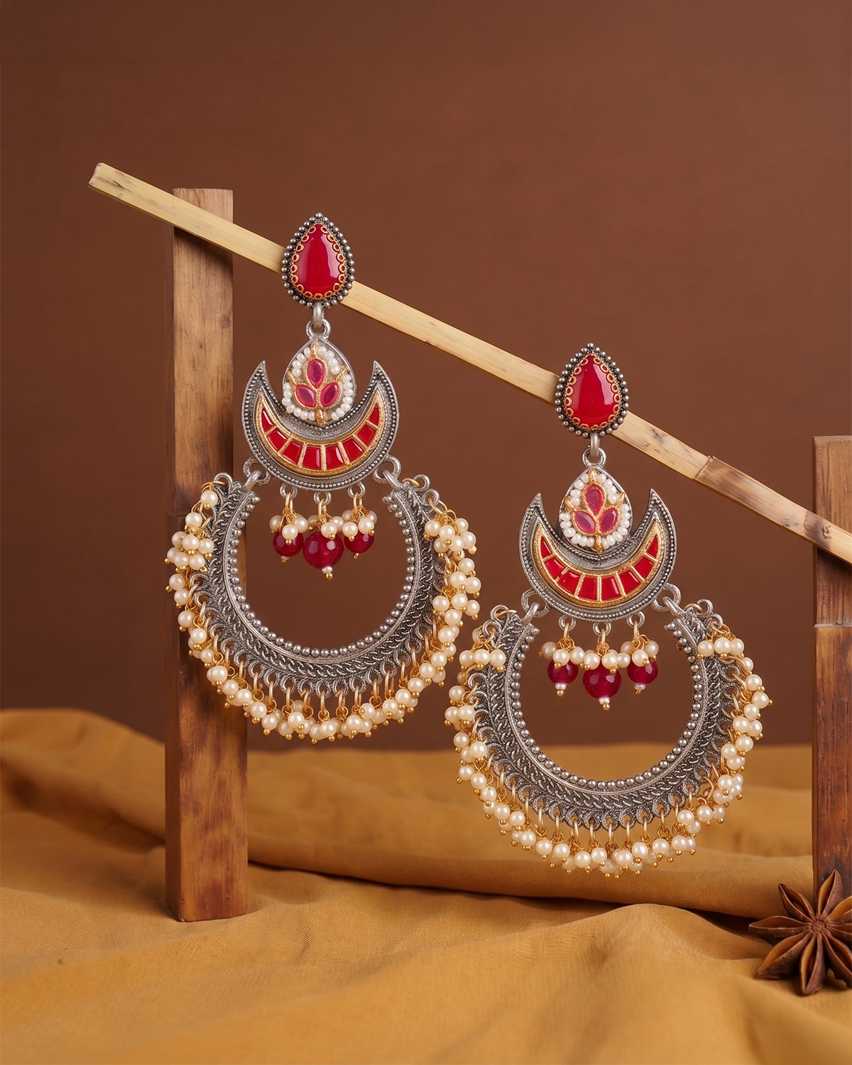 Ruby Ikroor Kundan Chandbali Earring