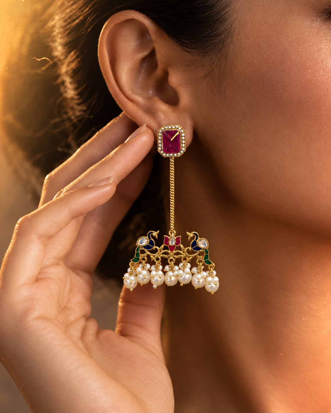 Pink Rasleen Designer Earring
