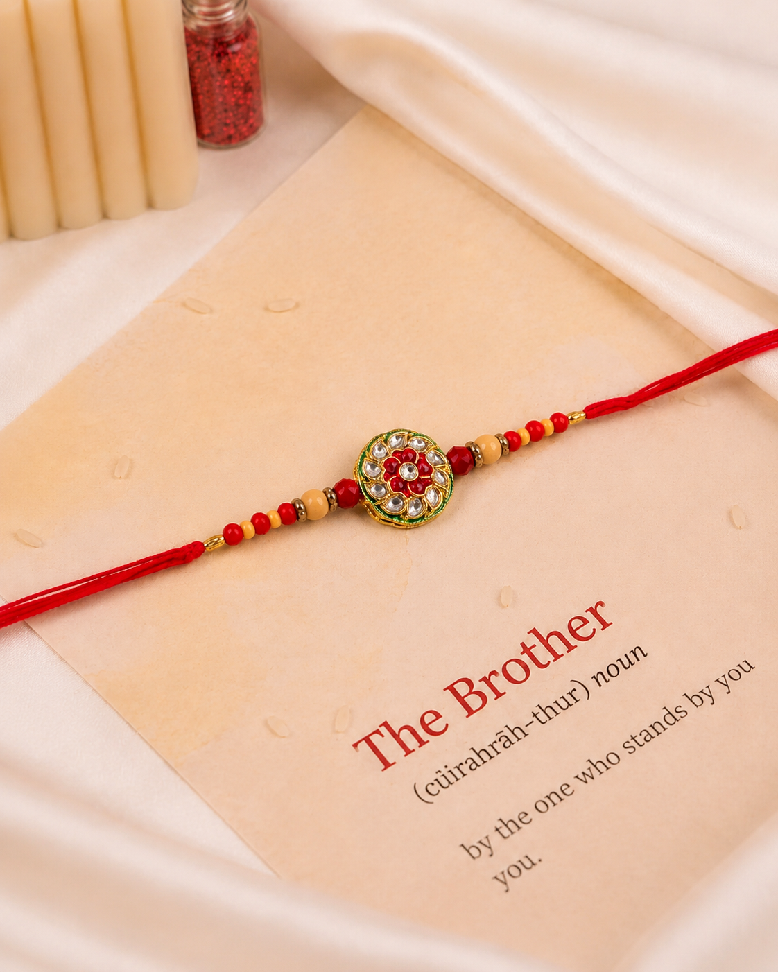 Kaumudi Rakhi for Brother | Tilak Set Included