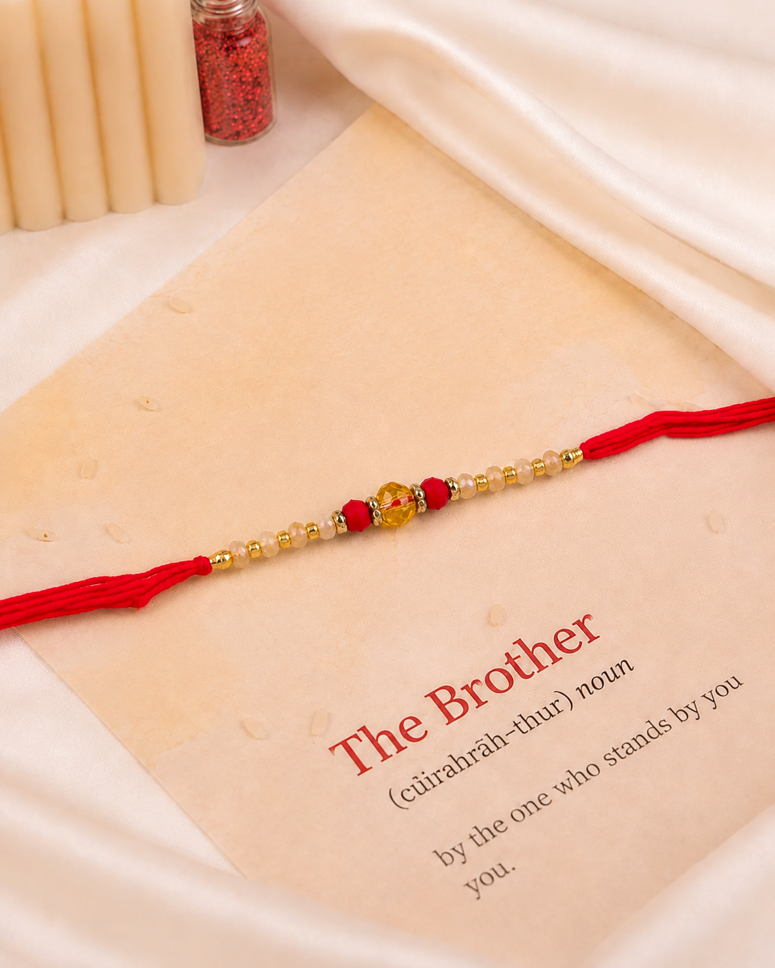 Shubhra Rakhi for Brother | Tilak Set Included