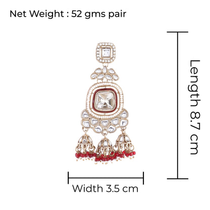 Maroon Anay Designer Earring with Jhumki Detailing