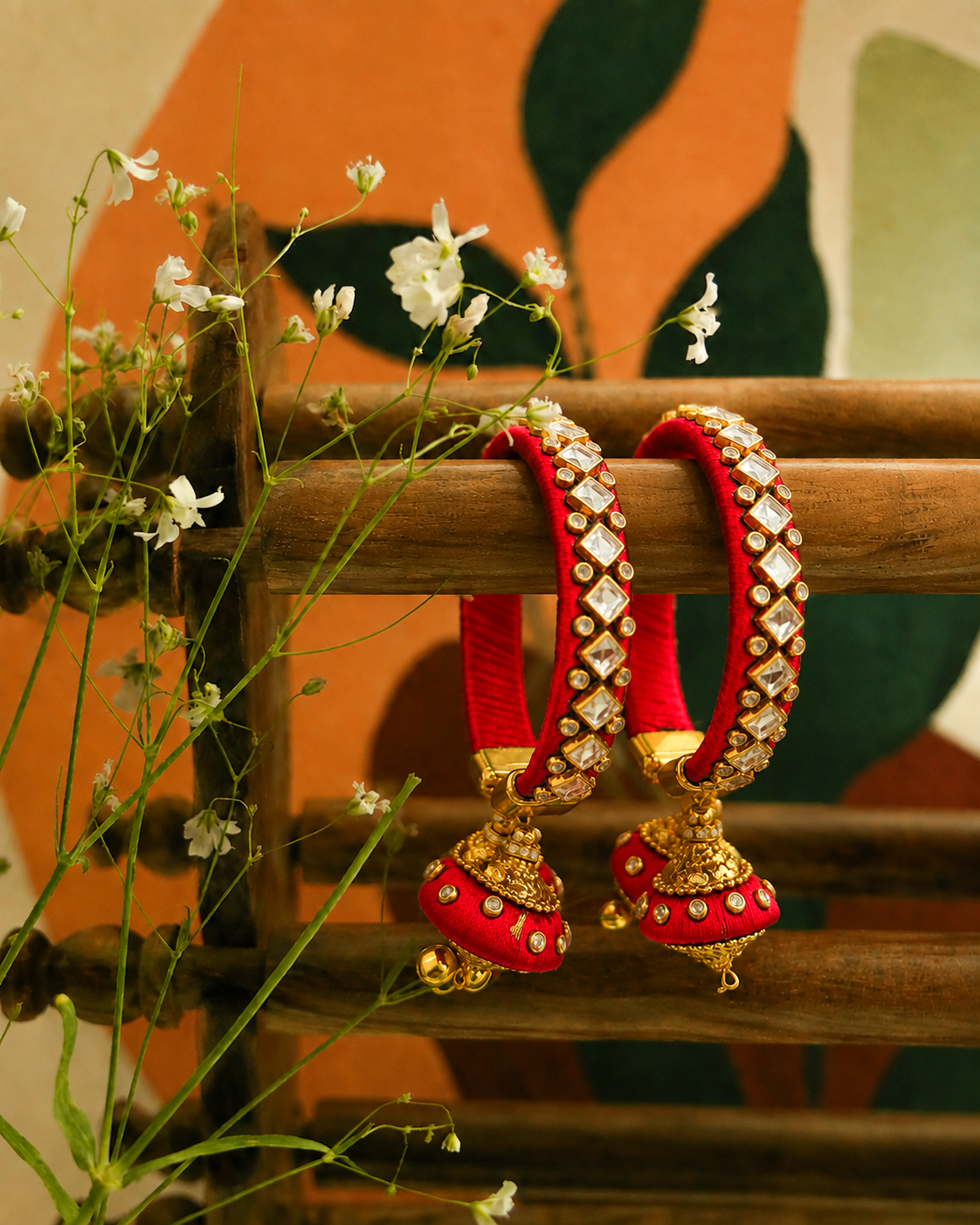 Red Anindita Bangle Set of 2 - Openable