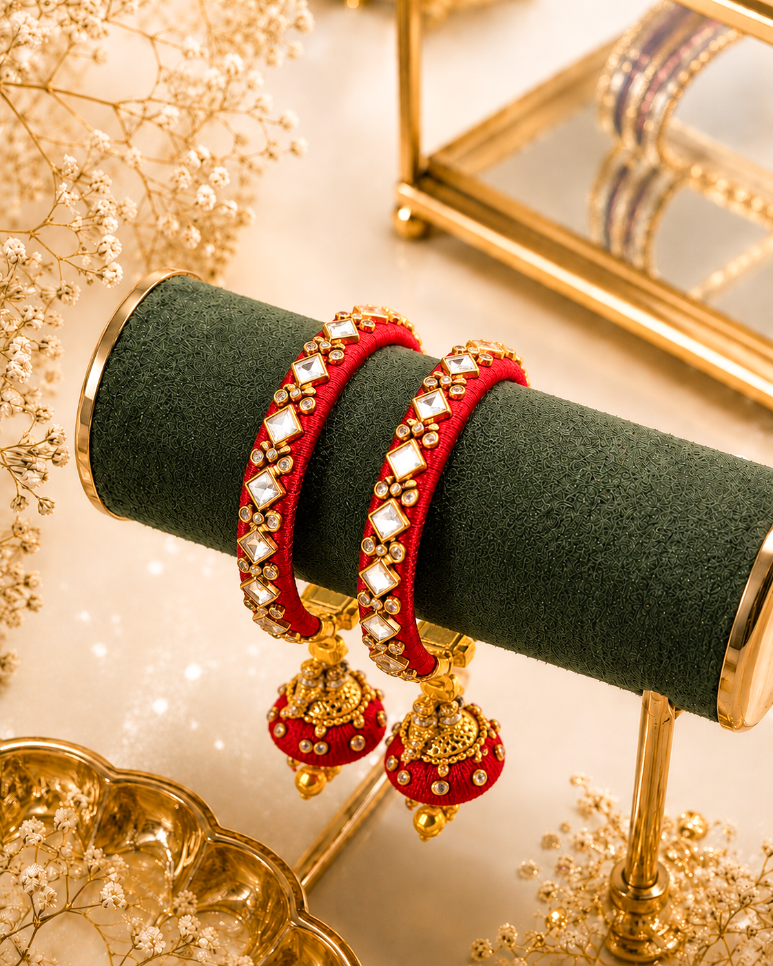 Red Anindita Bangle Set of 2 - Openable