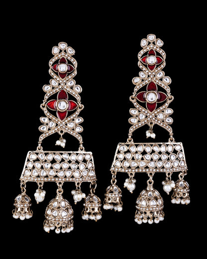 Red Harmani Premium Designer Statement Earring