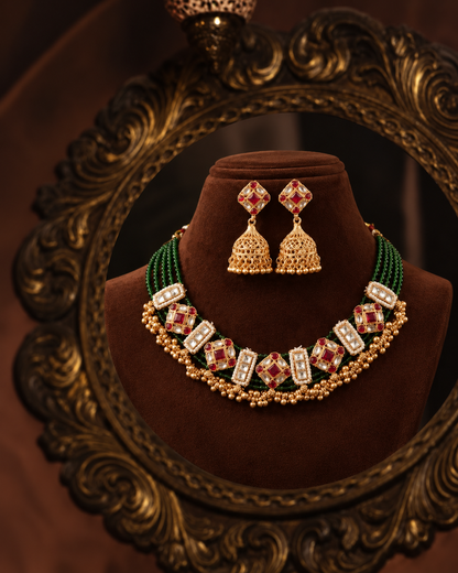 Navimaya Rajwada Necklace Set with Earring
