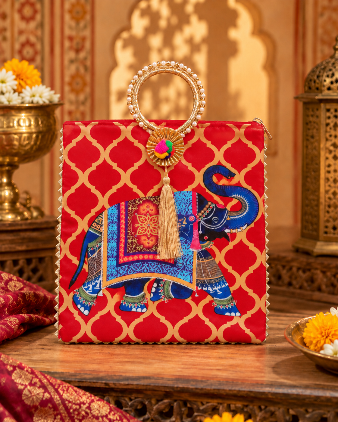 Red Nimisha Hamper Bag