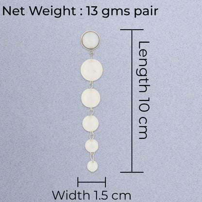 Silver Ekon Pearl Long Earring