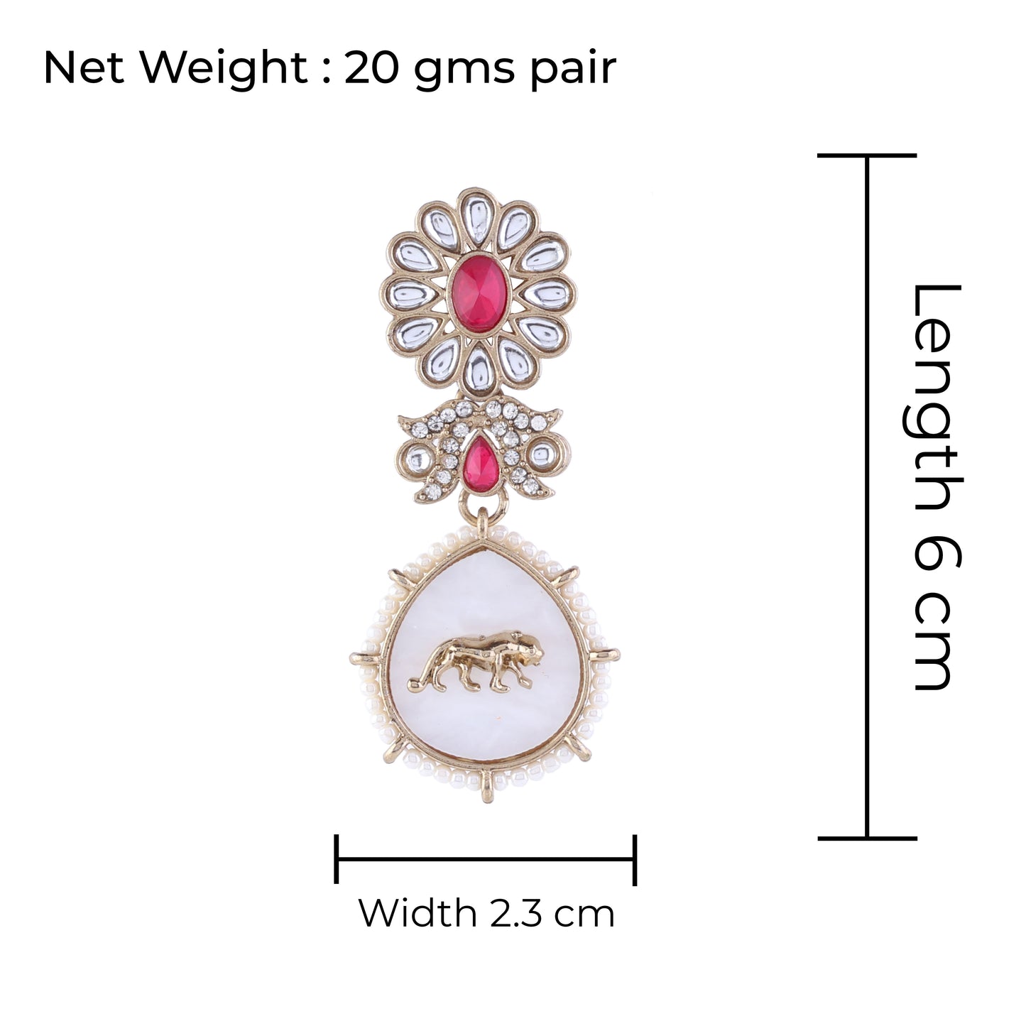 Ruby Pink Kian Designer Earring