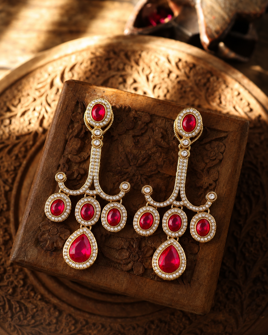 Pink Garima Premium Designer Zircone Earring