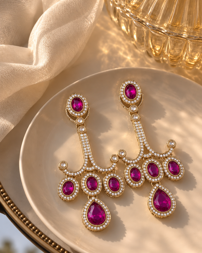 Purple Garima Premium Designer Zircone Earring