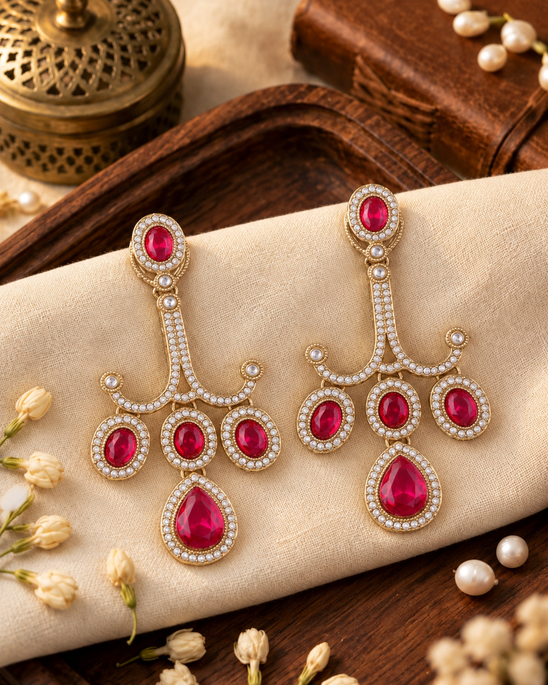 Pink Garima Premium Designer Zircone Earring