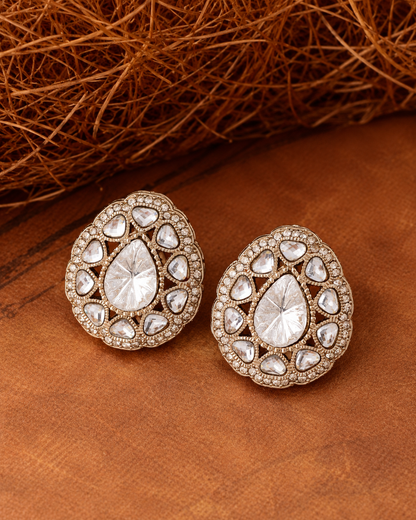 White Ibadat Premium Designer Zircone Earring
