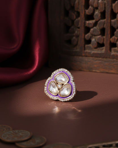Purple Suryansh Meenakari Ring