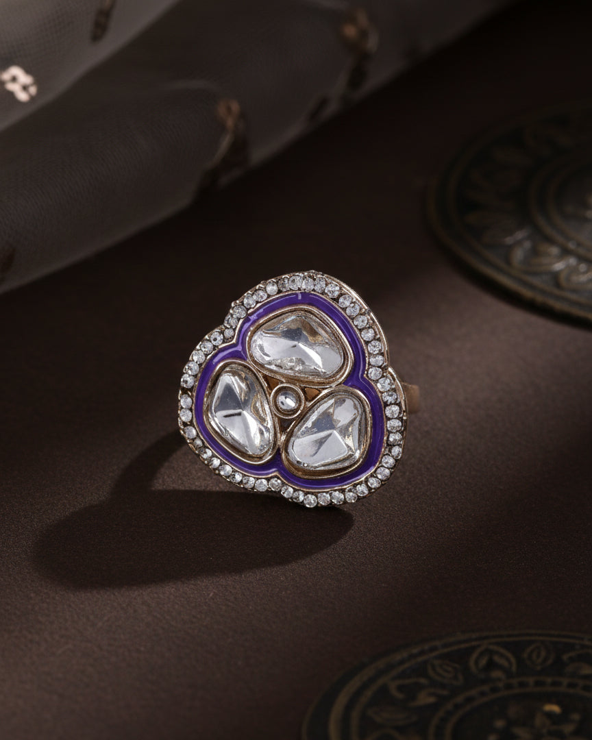 Purple Suryansh Meenakari Ring