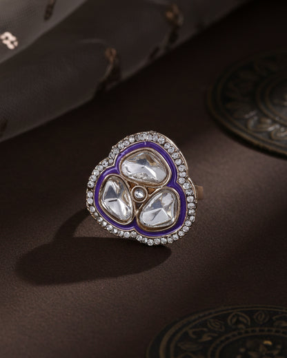 Purple Suryansh Meenakari Ring