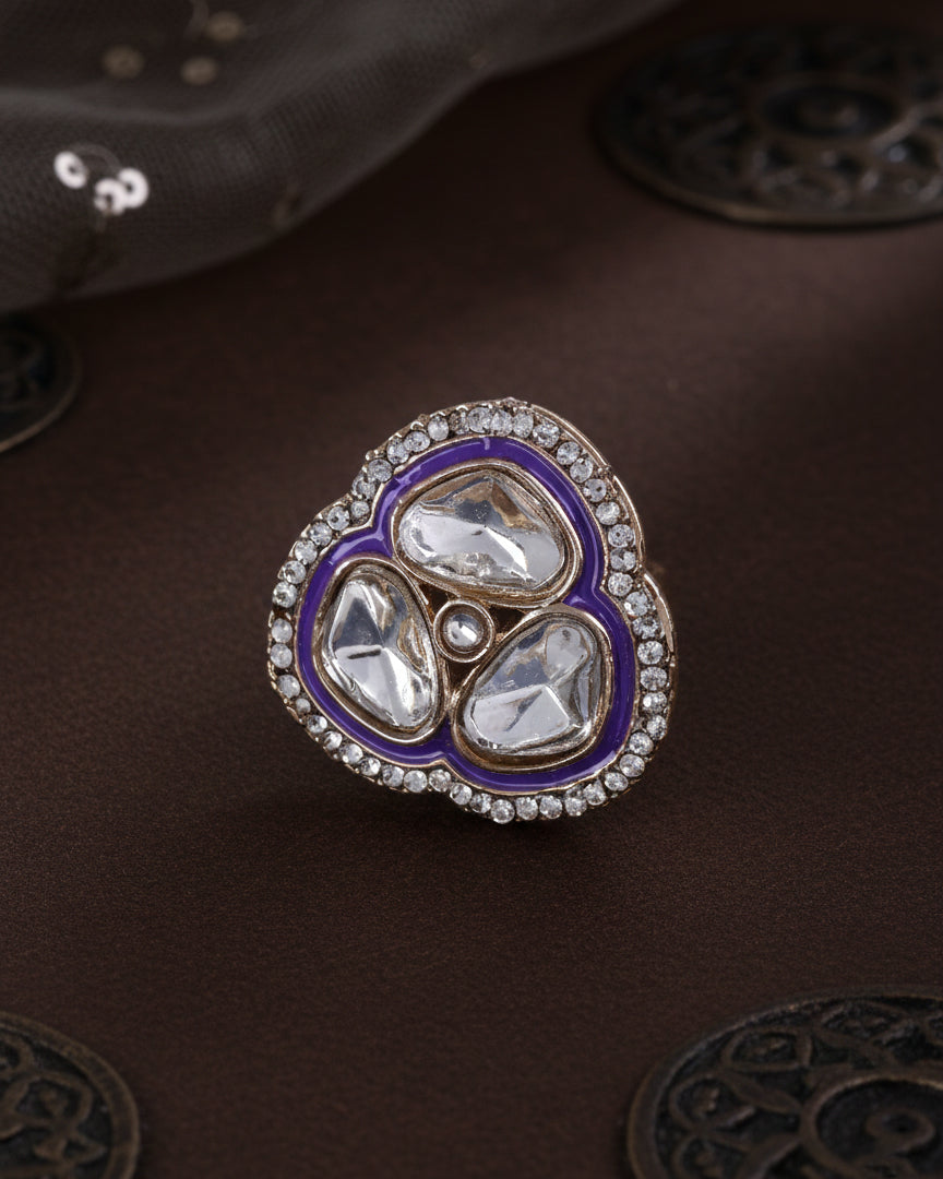 Purple Suryansh Meenakari Ring