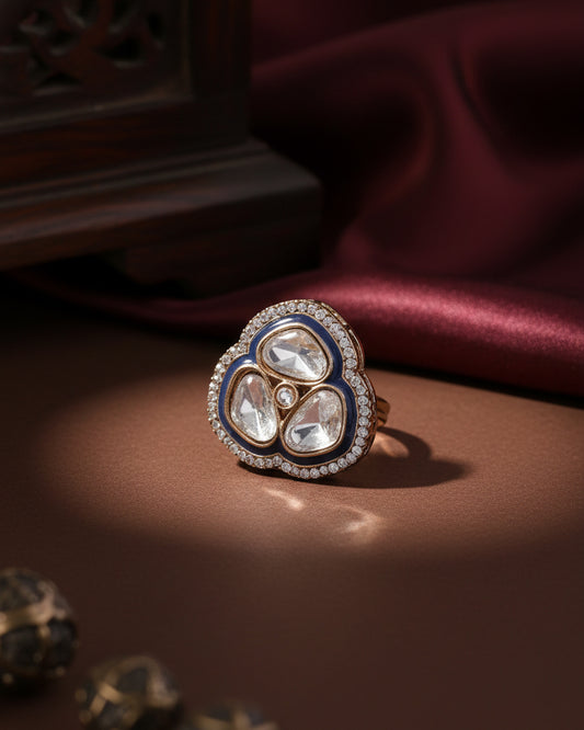 Blue Suryansh Meenakari Ring