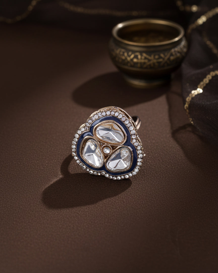 Blue Suryansh Meenakari Ring