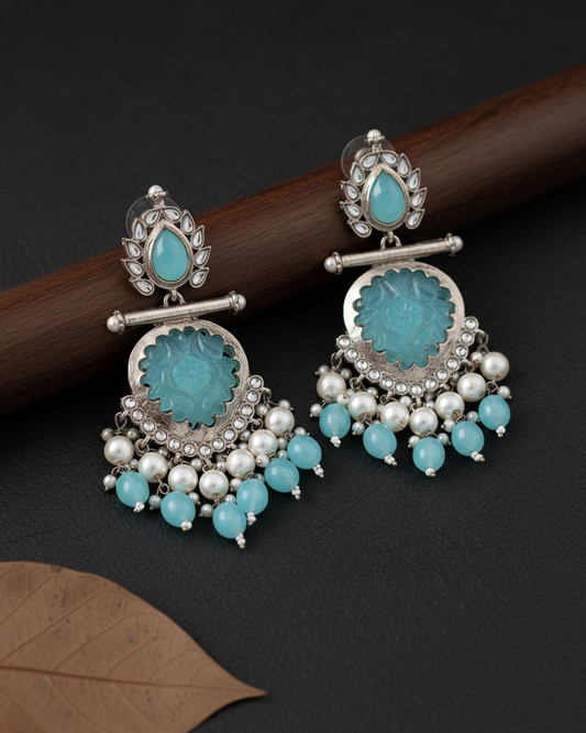Turquoise Sohum Chandbali