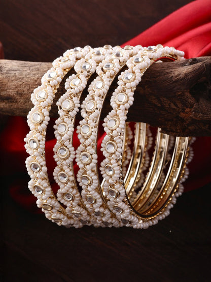 Sahana Pearl Kundan Bangle